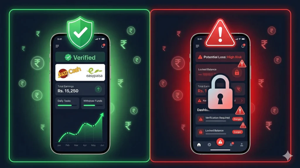 How to tell if earning app is real or fake in Pakistan 2026